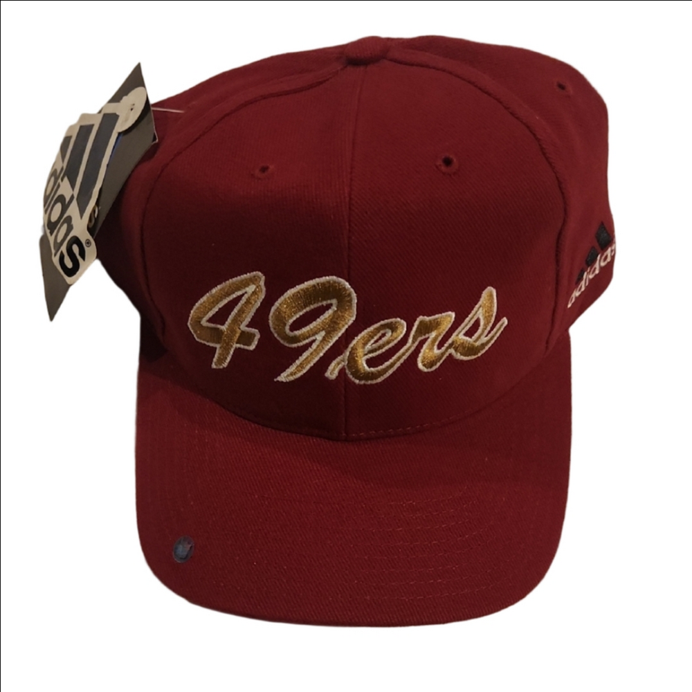 Adidas Vintage Red With Gold Logo 49ers Cap